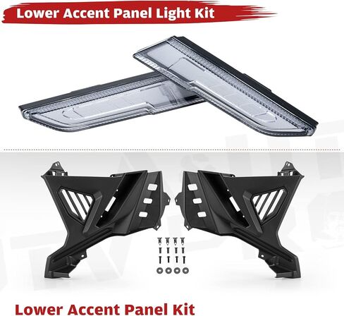 A & UTV PRO Front Lower Accent Panel & LED Light Kit for Polaris Slingshot S SL 2020-2024, Daytime Running Light & Yellow Turn Signal Accessories, Replace OEM # 5454402, 5454401, 2884606 in Saudi Arabia