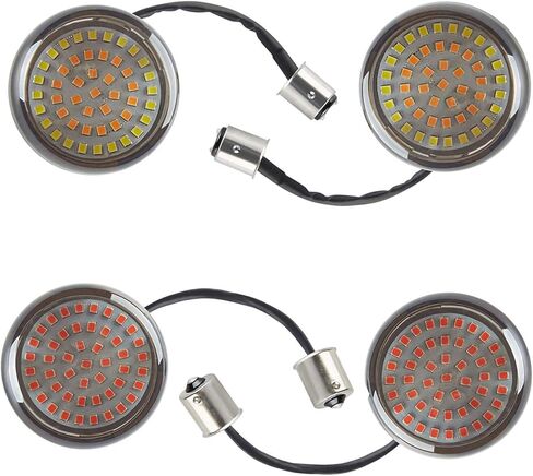 CICMOD 2 "1157 الجبهة LED بدوره إشارات 1156 الخلفية الأحمر تشغيل أضواء الفرامل رصاصة نمط الدخان غطاء للعدسات ل هارلي in Kuwait