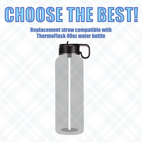 6 قطع من المصاصات البديلة للقارورة الحرارية 40 أونصة، شفاطات بديلة للأكواب قابلة لإعادة الاستخدام، ملحقات شرب لزجاجة المياه، أجزاء بديلة متوافقة مع زجاجة المياه الحرارية 40 أونصة in Kuwait