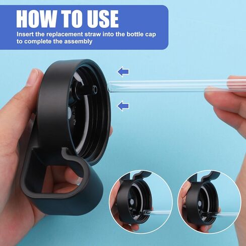 6 قطع من المصاصات البديلة للقارورة الحرارية 40 أونصة، شفاطات بديلة للأكواب قابلة لإعادة الاستخدام، ملحقات شرب لزجاجة المياه، أجزاء بديلة متوافقة مع زجاجة المياه الحرارية 40 أونصة in Kuwait