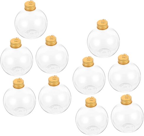 10pcs Christmas Spherical Bottle Portable Milk Bottles Party Juice Bottles Creative Plastic Bottles Drink Container Clear Beverage Bottles Water Bottles Coffee Bottles in Saudi Arabia
