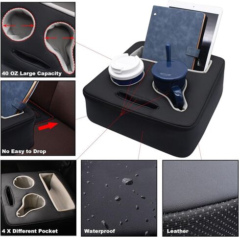 Car Seat Organizer with 4 Packet Car Back Seat Organizer Back Seat Cup Holders Skid Resistant Backing.Hold 40OZ Water Bottle and items for any Car, RV, Camping Site or Couch|Easy to Install||Not Move| in Kuwait