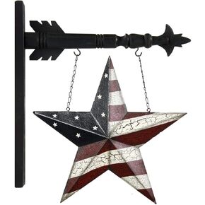 K&K Interiors 14270A 14.75 Inch Americana Star Arrow Replacement, 14-3/4" x 14-3/4", Red/White/Blue