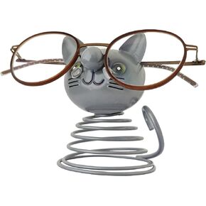Cat Shape Eyeglasses Holder, Cute Animal Glasses Holder Stand for Desk and Nightstand, Metal Artsy Decor Spectacles Eyewear Stand