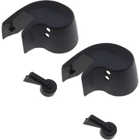 eMagTech 2PCS Car Rear Windshield Wiper Arm Nut Cap & 2PCS Washer Nozzles Compatible with A1 Sportback A3 A4 Avant Estate B6 B7 B8 B9 A6 C6 C7 Q3 MK1 Q5 Q7