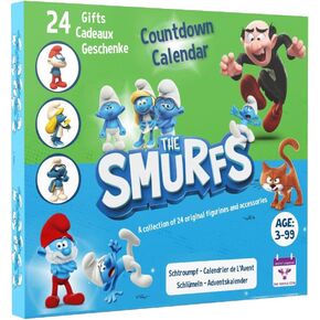The original SMURFS countdown Calendar 2024 Collectible Cartoon Toys for Boys and Girls, 12 Figurines + 12 SMURFY gifts! Ages 3+. 24 Pieces