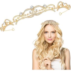 Gold Tiaras and Crowns for Women, Crystal Rhinestone Princess Tiaras Queen Crown Headband, Wedding Prom Quinceanera Birthday Crown Halloween Hair Accessories