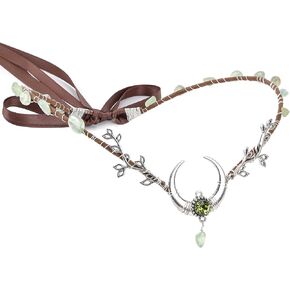 Renaissance Viking Fairy Elven Crown - Fantasy Crystal Circlet Elf Headpiece for Renfaire Halloween Cosplay Costume Hairwear