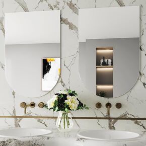 24x36 Arched Mirror,Nano Arched Bathroom Mirror,Bathroom Mirrors Pair,Bathroom Vanity Mirror,Entryway Mirror Two Types of Hanging