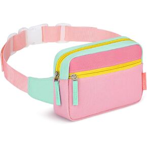 WOOMADA Fanny Pack for Kids, Crossbody Bag Waist Bag with Adjustable Waistband, Cute Belt Bag for Gifts(Blue&Army Green)