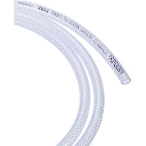 PVC Tubing - Industries Braided Flexible Hose Tube, Kink-resistant, Apply to Industries Transferring Liquid/Water/Oil/Fuel (6mm x 10mm x 2M, Clear)