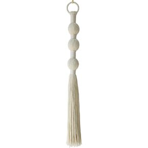 IOWER Macrame Wall Hanging Boho Wall Decor Small Sphericity Cotton Textile Tassel Wall Hanging Fiber Yarn Art For Living Room Bedroom 27'' L x 2.3'' W