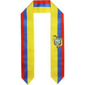 Ecuador Flag Graduation Stole Sash for Study Aboard International Students Abroad Adult Unisex- Cool Graduation Shawl Sash Stole Wraps Scraf