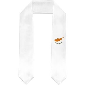 Cyprus Flag Graduation Stole Satin Stole Scarf for Study Aboard International Students 72" Length