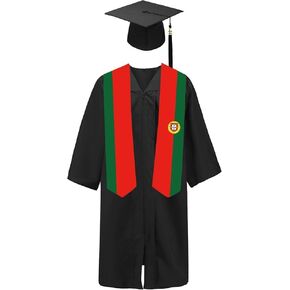 تخرج علم البرتغال SASH/Stole/Scarf 180x13cm جانبًا مزدوجًا للدراسة على متن طلاب التخرج الدولي هدية عنصر التخرج