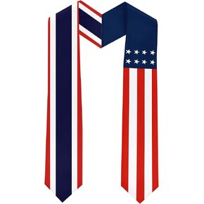 Thailand Flag International Students Graduation Sash Stole Scarves 180 X 13 CM/70 X 5 INCHES Double Sided Graduation Decoration Item