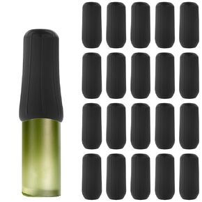 20 PCS Silicone Bottle Covers,Reusable Travel Toiletries,Suitable for Standard/Travel Size Toiletries,Business Trip, for Toiletries for Men Women Travel Toiletry Bag Accessories(Black)