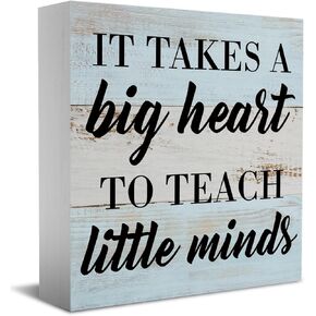 Inspirational Office Decor Desk Decor Farmhouse Wooden Box Sign for Home Family Living Room Shelf Tabletop Counter Kitchen Bedroom Classroom Encouragement Gifts