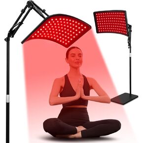 Red Light Therapy Lamp for Body, Infrared Light Therapy Lamps with Stand 660nm Red Light &850nm Near Infrared Light Therapy Lamp Device for Body at Home with Eyes Protection Goggles（Brown Black）