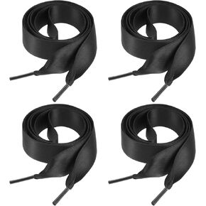 2 Pairs Ribbon Shoe Laces, Flat Satin Shoelaces Soft Silk Shoestrings Shoe Ties for Sneaker Skate Boots