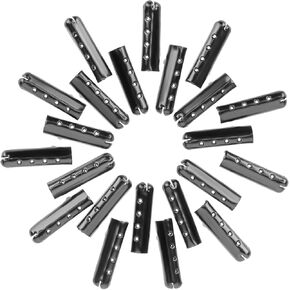 Aglets for Shoelaces, 48 Pieces Shoe Lace Ends Tips Metal Paracord End Caps Black Shoe String Aglet Tip Head Shoelace Tips Shortening Repair Aglet Tip for Sneaker Shoelaces Hoodies Pants String