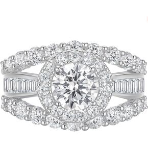 SHELOVES Brilliant Round Halo Wedding Rings for Women Vintage CZ Bridal Ring Sets 925 Sterling Silver Sz 5-10