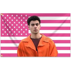 Luigi Mangione American Flag Pink 3x5 Ft Luigi Flags for Teen Girls Room Guys Funny Man Cave Wall Flags for Bedroom Dorm Room College Dorm Wall Banner Tapestry Decor