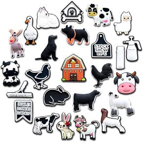 Livestock Farm Animals Shoe Charms for Clog Different Matching Sandals Wristbands Bracelets