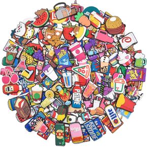 QYSEOFON Lot of 25, 50, 100pcs Lovely Cartoon Foods Shoe Charms Men Women Cute Mexican Drink Shoes Decorations