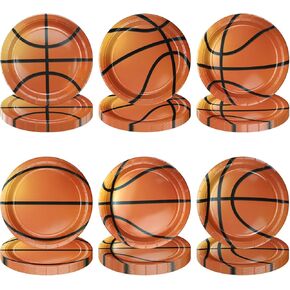 40 قطعة من أطباق كرة السلة - بما في ذلك أطباق تزيين حفلات أعياد الميلاد مقاس 9 بوصات، أطباق عشاء للاستعمال مرة واحدة للأطفال لمحبي كرة السلة والمناسبات الرياضية ومستلزمات حفلات كرة السلة in Kuwait