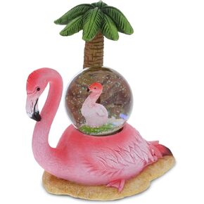 CoTa Global Flamingo Snow Globe - Sparkly Water Globe Figurine with Sparkling Glitter, Collectible Novelty Ornament for Home Decor, for Birthdays, Christmas, and Valentine's Day - 45mm