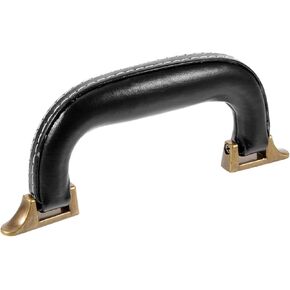 Suitcase Handle Replacement, PU Leather Pull Handle for Luggage, Universal Toolbox Instrument Case, Boxes & Travel Cases Wine Boxe - 6.3x2.5in Black