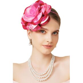 قبعات Babeyond fascinators للنساء - شاي حفلة كنتاكي هربي ديربي قبعة عصابة زهرة ملونة مع مقطع شعر