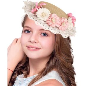 Bohend Tea Party Hat Horsing Racing Fascinators Girls Gath Garden Plars Flower Lace Hats Hats Women Beige