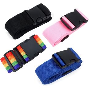 Luggage Straps with Quick Release Buckle, 4 Pcs 4 Color 5 CM x 6.7 Feets Adjustable Polypropylene Fiber Suitcase Belts for Travel Packing (4 Color)