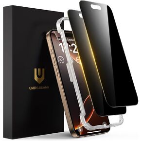واقي شاشة للخصوصية غير قابل للكسر لهاتف iPhone 14 Pro، زجاج مقسى مقاوم للكسر [True 28°Anti Spy] [صلابة 9H] [إطار سهل التركيب] واقي أسود لهاتف iPhone 14 Pro 6.1 بوصة - عبوتان in Kuwait