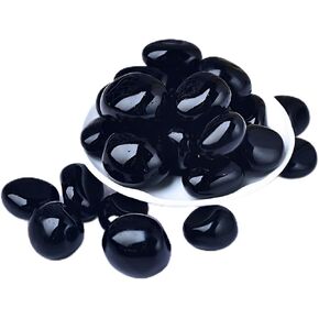 12PCS Natural Black Obsidian Crystal Stone,Polished Stone Set,Black Stones Bulk,for Healing, Yoga,Reiki, Meditation, Witchcraft and Home Decor (Black)