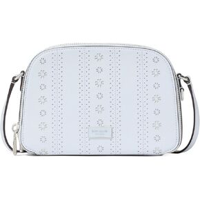 kate spade new york Serena Pointelle CROSSGRAIN Leather Double Zip Dome Crossbody, Taro Milk