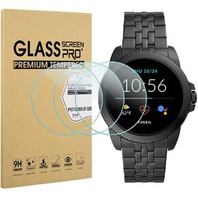 Suoman 3-Pack for NEW Fossil Women's Gen 5E 42mm Screen Protector, 2.5D 9H Hardness Tempered Glass Screen Protector for Fossil Women's Gen 5E 42mm Smartwatch