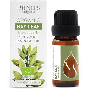 Essences Bulgaria Organic Bay Leaf Essential Oil 1/3 Fl Oz | 10ml | Laurus nobilis | 100% Pure and Natural | Undiluted | Therapeutic Grade | Family Owned Farm | Steam-Distilled | Non-GMO | Vegan