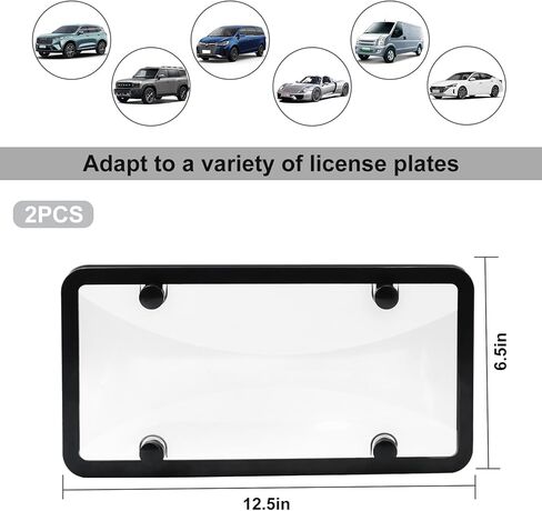 2 حزمة لوحة ترخيص سوداء غير لامع ، إطار لوحة الأرقام مع أغطية خلوية ، لوحة ترخيص عالمية تغطي حامل الأمامي والخلفي ، علامات السيارة للرجل والنساء in Kuwait