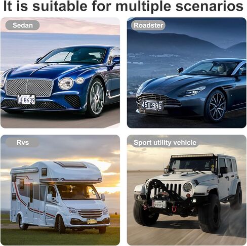 2 حزمة لوحة ترخيص سوداء غير لامع ، إطار لوحة الأرقام مع أغطية خلوية ، لوحة ترخيص عالمية تغطي حامل الأمامي والخلفي ، علامات السيارة للرجل والنساء in Kuwait