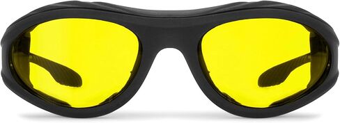 Bertoni Motorcycle Riding Padded Black Glasses - Windproof Antifog Lens - AF125 Italy in Saudi Arabia