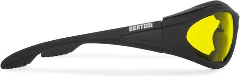 Bertoni Motorcycle Riding Padded Black Glasses - Windproof Antifog Lens - AF125 Italy in Saudi Arabia