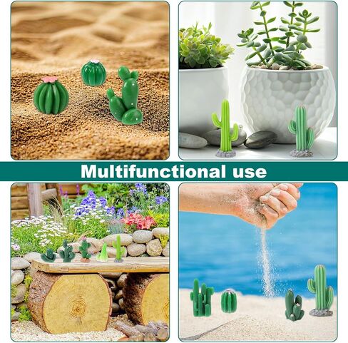 36 Pcs Mini Resin Cactus, Miniature Resin Cactus Figurines 12 Styles Cute Small Artificial Green Cactus Succulent Plants for Garden Flower Pot Bonsai Tiny Micro Landscape Decors in Saudi Arabia
