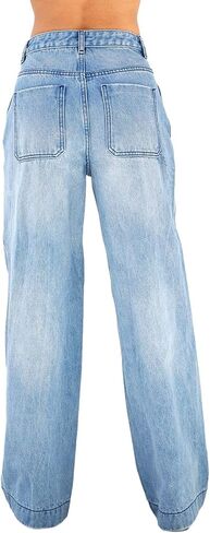 Giraropa Women Y2K Low Rise Jeans خمر فضفاض مستقيم الساق على نطاق واسع صديقها جينز غير رسمية سراويل دنيم طويلة in Saudi Arabia