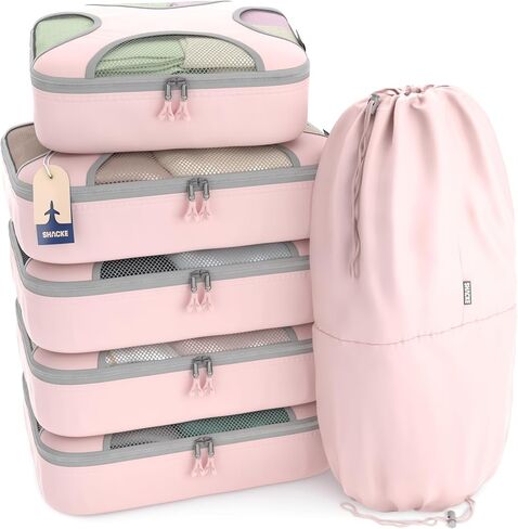 Shacke 6 Set Packing Cubes for Travel Lightweight Luggage Organizer in Saudi Arabia