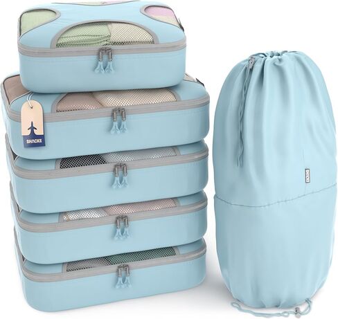 Shacke 6 Set Packing Cubes for Travel Lightweight Luggage Organizer in Saudi Arabia