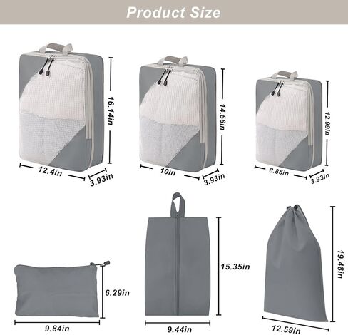NuAngela Compression Packing Cubes for Travel 6 Set Packing Cubes for Suitcases Travel Luggage Organizers Bags Set for Travel Essentials Lightweight Packing Organizers for Carry on Suitcases in Saudi Arabia