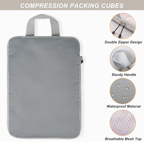 NuAngela Compression Packing Cubes for Travel 6 Set Packing Cubes for Suitcases Travel Luggage Organizers Bags Set for Travel Essentials Lightweight Packing Organizers for Carry on Suitcases in Saudi Arabia